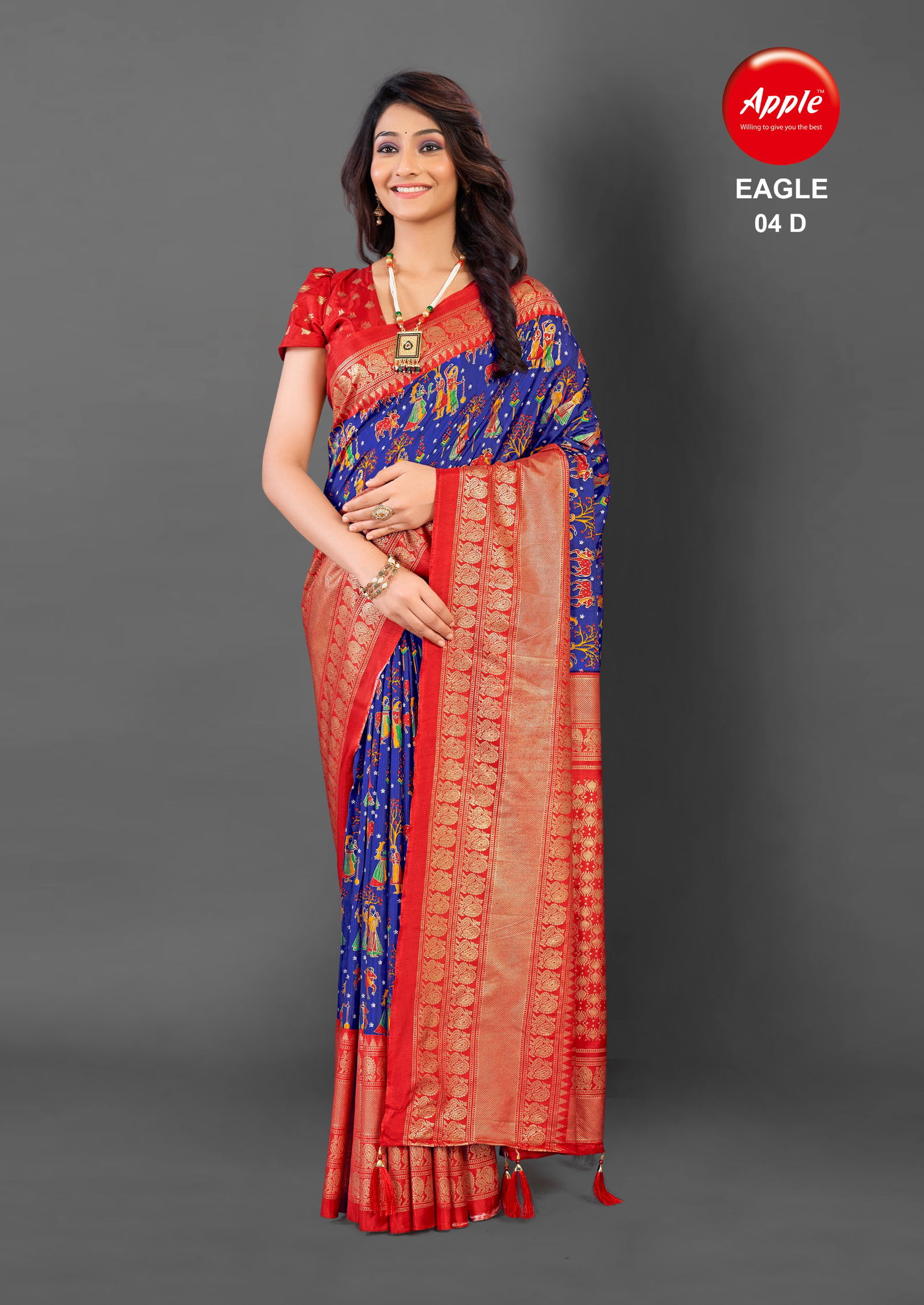 Eagle 04 By Apple Daily Wear Cotton Blend Printed Sarees Wholesale Market In Surat
